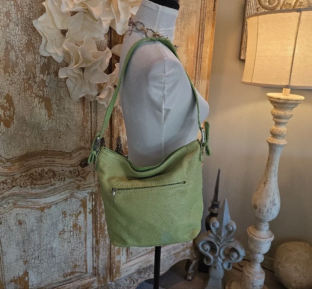 Stone & Co. Light Green Leather Shoulder Bag
